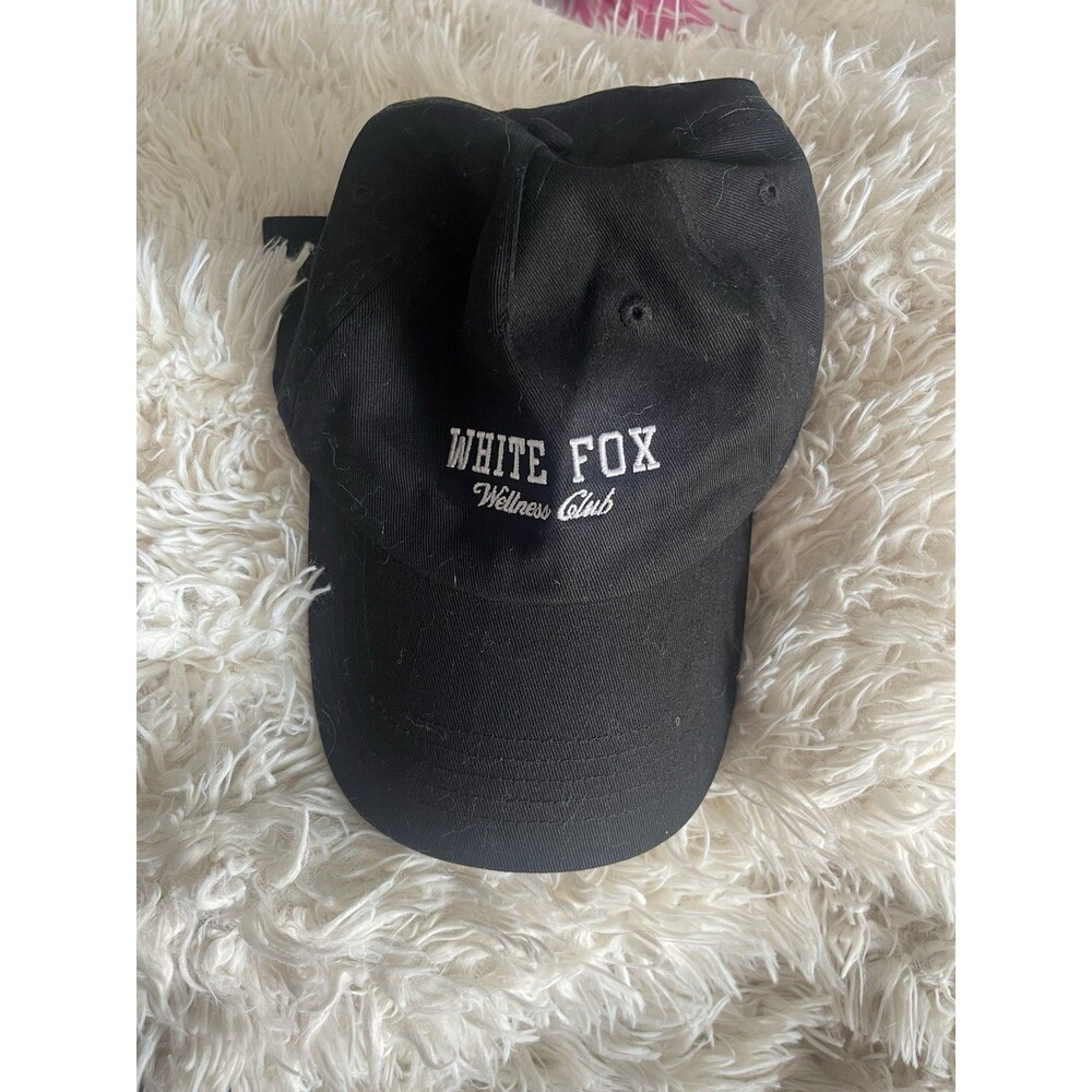 White Fox Black Baseball Hat